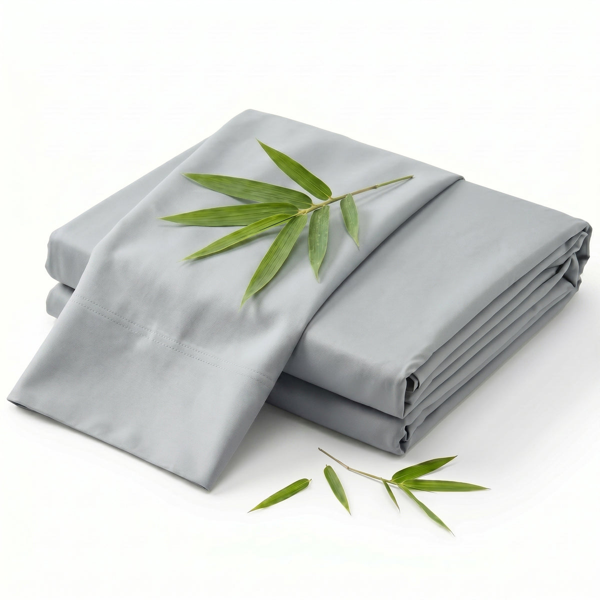 Luxuriously Soft 100% Viscose Derived from Bamboo 5-Piece Sheet Set , Oeko-TEX Certified, Split King - Light Gray