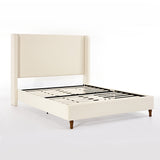 Harper Tall Headboard Upholstered Bed / 54' High Headboard / Elegant Simplicity / No Box Spring Needed / King / Ivory Boucle