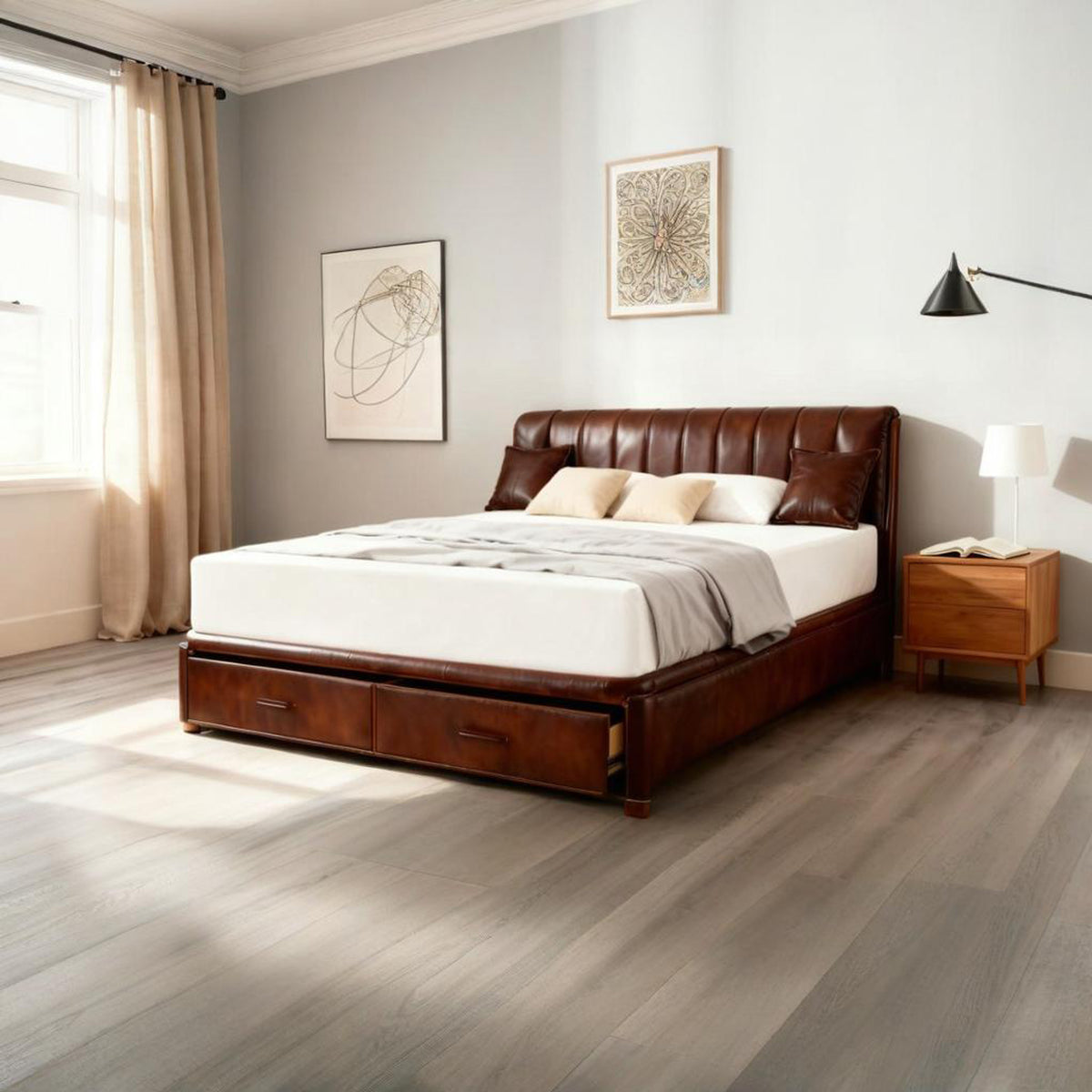 MADE IN US 10' King Size Green Tea Memory Foam Mattress in Box, Fiberglass Free, White(Bed not included)