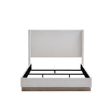 Hale Upholstered Wingback Bed King Size with 51.1' Cream White Boucle Headboard, Elegant Simplicity Design, Fabric and Metal Frame, Easy Assembly