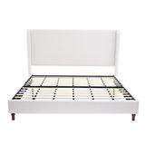 Harper Tall Upholstered Bed with 54' High Headboard in Textured Ivory Canvas