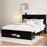 Queen Bed Frame with Upholstered Headboard and Wood Platform,Storage Headboard with Charging Station and LED,  Bed Frame with Pet Bed,No Noise, No Box Spring Needed,Easy Assembly,Antique Black