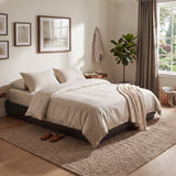 King Size Modern Low Profile Platform Bed Frame with Wood Slat Support, Black