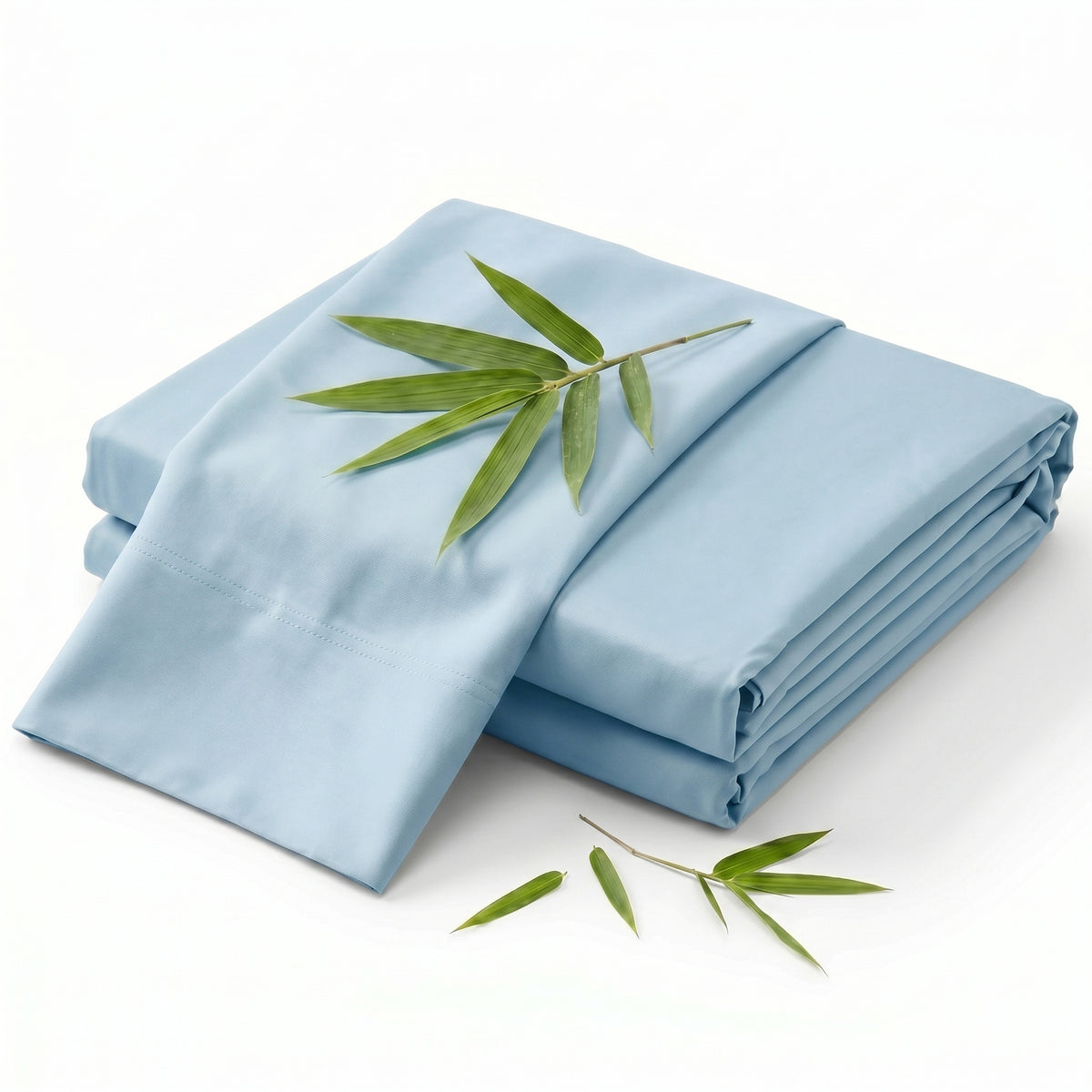 Luxurious Viscose from 100% Bamboo 2-Piece Pillowcase Set , Oeko-TEX Certified, King - Sky