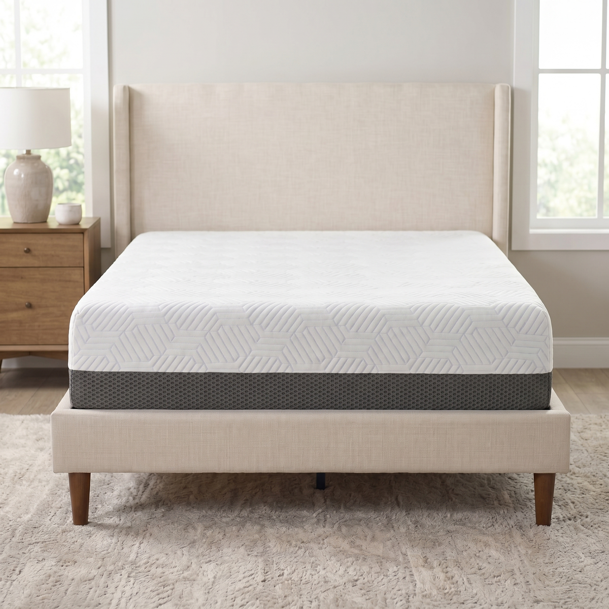 12 Inch Twin XL Plush Gel Memory Foam Mattress with Temperature Regulating Cover